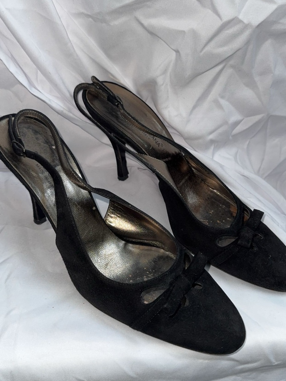 Dolce&Gabbana Black Suede Slingback Heels